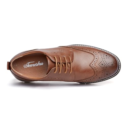 Men's Casual Oxfords Plain Toe Business Formal Dress Shoes Brown Black4