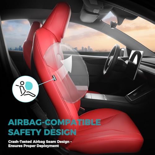 Image of Custom for Tesla Model Y Juniper Seat Covers 2025-2026 Red