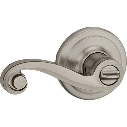 Kwikset 97300-821 Lido Bed/Bath Lever In Satin Nickel #TOP1