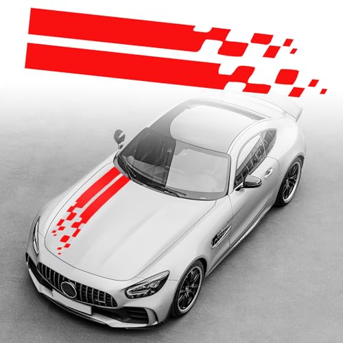 Bilhuva randigt klistermärke auto racing kropp sidodekal kropp vinyl kritstreck dekal klistermärken modifierad dekoration för bil, sport racing randiga klistermärken röda