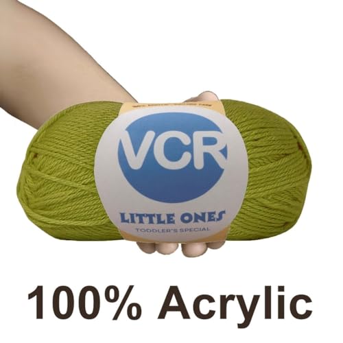 Image of VCR Olive Yellow Yarn, 100 Grams Hank, 190 Meters Length, Acrylic Ball for Crochet and Knitting, Soft Crosia Threads, Pack of 1 Yarn, Suitable for DIY Crafts