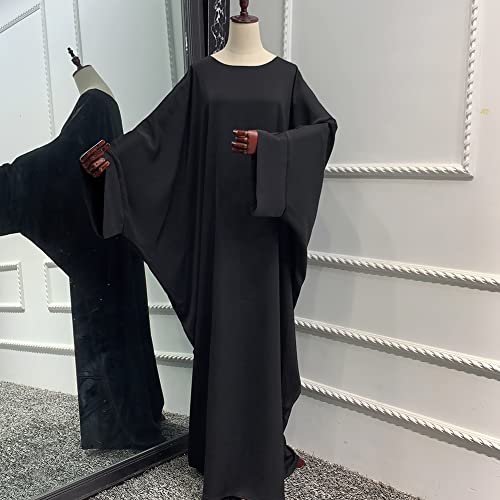 Burkas For Women Muslim Hijab Dress Solid Abaya Muslim Prayer Dress Islamic Maxi Gown Kaftan With Hijab Scarfs Dubai Full Length Dress Eid Formal Gown 2-Piece Prayer Set Black 2Pcs One Size #TOP5