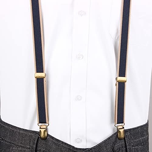 Mens Bretels Bretels - Verstelbare Maat Elastische Y Terug Stijl Bretels 3 Metalen Clip Elastische Bretels Mannen Bretels Zwarte Bretels Retro Stijl Mens Bretels Voor Broek - Afbeelding 4