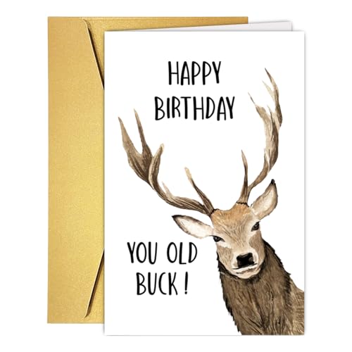 PUGAILA Funny Buck Birthday Card