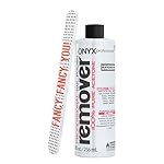 Onyx Professional 100% Pure Acetone Nail Polish Remover Kit with 7 inch Nail File, 8 fl oz - Made in USA, Maximum-Strength Gel Polish Remover, Artificial & Glitter Nail Polish
