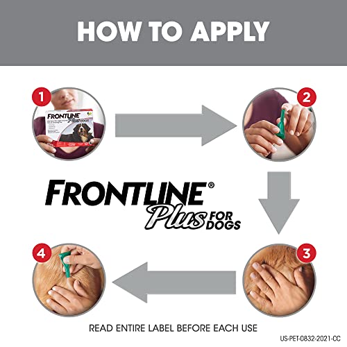 FRONTLINE Plus for Dogs Flea and Tick Treatment (Extra Large Dog, 89-132 lbs.) 3 Doses (Red Box) - Image 7