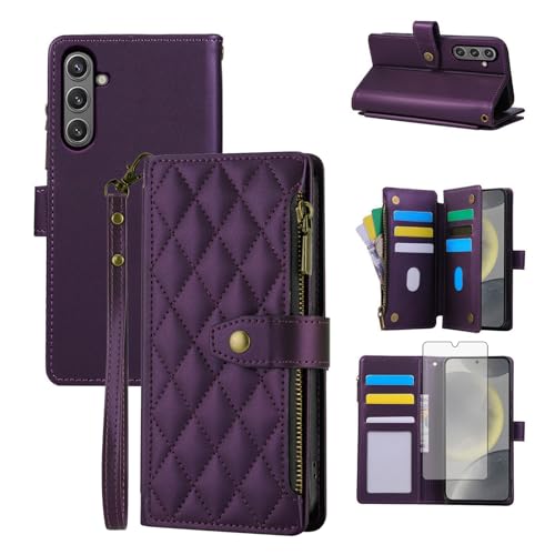 Furill Wallet Case for Samsung Galaxy S26,Zipper Coin Pocket Purse,Wine Red by Furill - Used condition - US$14.10