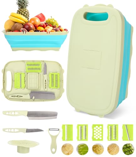 Multifunktions-Schneidebrett 11 in 1,Faltbare Schneidebrett Küche,mit...