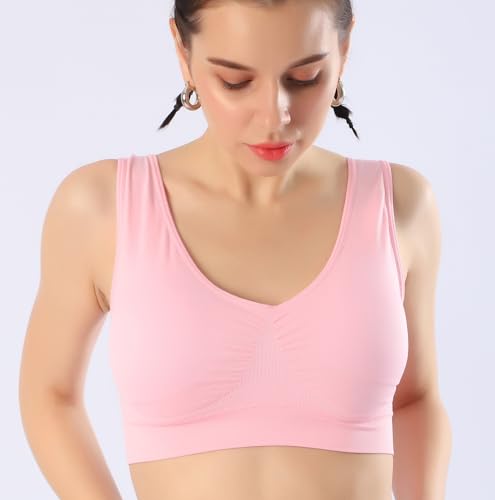 Cabales Women's Seamless Wire Free Bra for Women Removable Padded Comfort Sports Bra2
