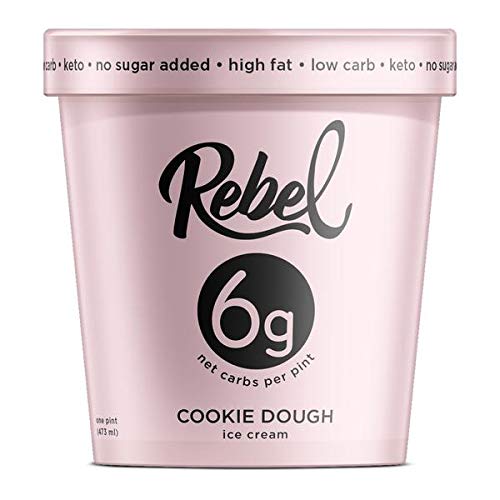 Rebel Ice Cream, Cookie Dough, 16oz (Frozen)