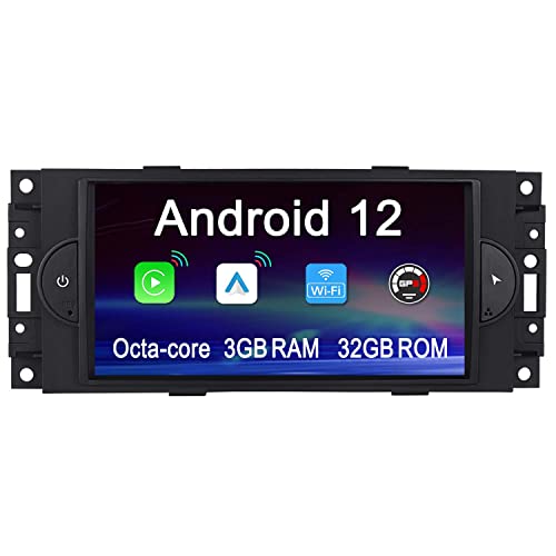 ACAVICA 8-Core 3+32GB Android 12 Radio de coche para Jeep Dodge Ram Chrysler con Carplay inalámbrico 7 Pulgadas Estéreo GPS...