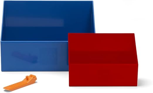 Lego® Brick Scooper Set with Two Sizes of Scoopers and Brick Separator for Fast and Easy Lego® Cleanup - Perfect for Lego® Enthusiasts, Red and Blue
