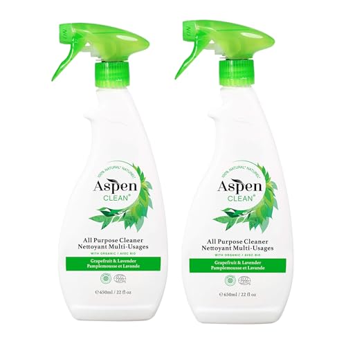 AspenClean | All-Purpose Spray Cleaner | Streak-Free Multi-Surface Cleaner with Essential Oils | Non - Toxic | 100% Natural | EWG Verified | Pack of 2