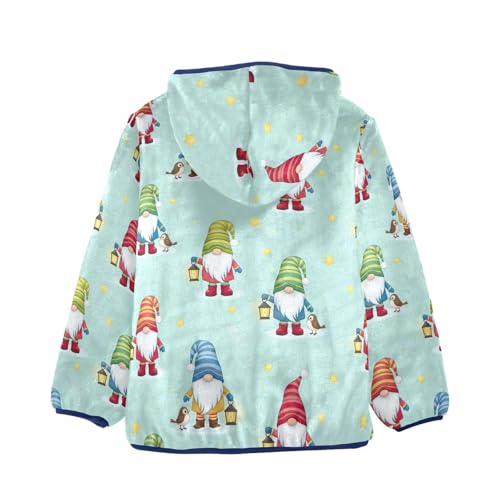 CHIFIGNO Cute Cartoon Gnomes Kids Warm up Jacket Fleece Outerwear Jackets for Fall Winter Fleece Zip up Jacket 3T2