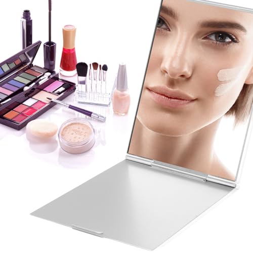 OSDUE Ultra Slim Folding Travel Mirror, 20 * 14cm Aluminum Makeup Mirror with Stand, for Vanity Travel, Camping - Image 3