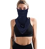 Kyerivs Face Mask Women Reusable Washable Cloth Bandanas Summer Men Neck Gaiter Cover Ear Loops for Dust Mesh Navy
