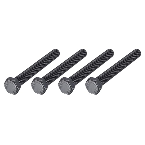 Image of METALLIXITY Hex Bolts (M12-1.75x100mm) 4Pcs, 8.8 Grade Carbon Steel Fully Threaded Black Oxide, Coarse Thread UNC Hex Head Screw Bolt - for Furniture Repair