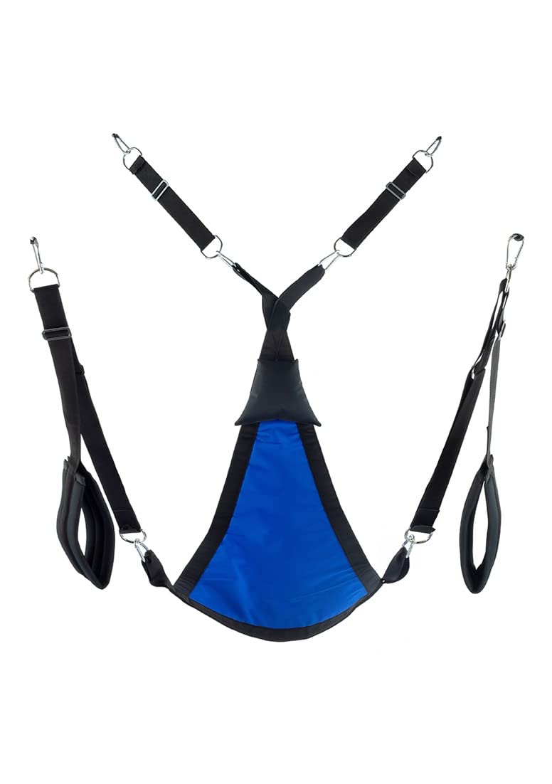 Triangel BDSM - Altalena sessuale, set completo in poliestere con accessori (nero/blu)