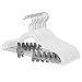 SONGMICS Lot de 12 Cintres en Velours, Porte-Pantalons, Longueur 42,5 cm, Pinces Amovibles, antiglisse, Gain de Place, modèle Adulte, pour Costumes, Manteaux, Haut à Bretelles, Blanc CRF012W01
