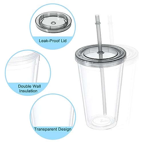 Uxcell Acrylic Tumbler with Lid and Straw - Image 3