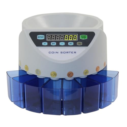 コインカウンター 硬貨計算機 硬貨計数器 マネーカウンター 日本硬貨専用 自動 日本円 卓上用 簡単操作 高速計数 99.9%の高精度 精密大容量 故障診断機能 コイン計数機 業務用 お店 店舗 スーパー コンビニ 新/旧硬貨 全対応 (グレー)