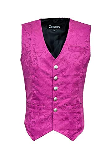 Darkrock Mens Purple Brocade Vest Waistcoat Gothic Steampunk Victorian/USA Sizes/Waistcoat For Men2