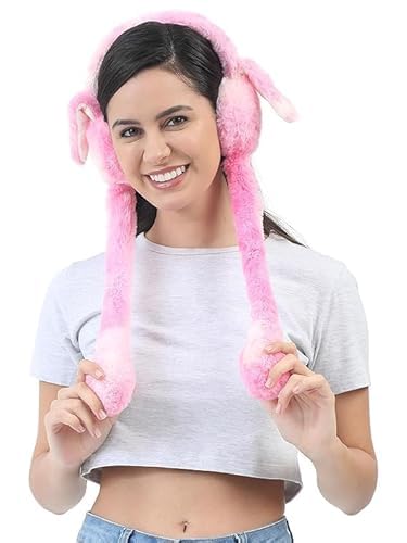 Ear Pink Plush Earmuffs, Winter Accesorie Super Soft and Warm, One Size Fits All, Perfect for Kids Playdates, Rabbit Ear Headband (1 pcs, Multicolor) Any colour-image-29