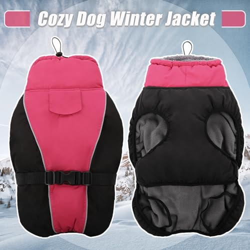 DENTRUN Warm Dog Winter Coat Dog Cold Weather Jacket Windproof Dog Fleece Vest Reflective Dog Outwear Waterproof Dog Snowsuit Cozy Doggie Turtleneck Apparel Winter Clothes for Large Dog Coat, L DENTRUN Warm Dog Winter Coat Dog Cold Weather Jacket Windproof Dog Fleece Vest Reflective Dog Outwear Waterproof Dog Snowsuit Cozy Doggie Turtleneck Apparel Winter Clothes for Large Dog Coat, L