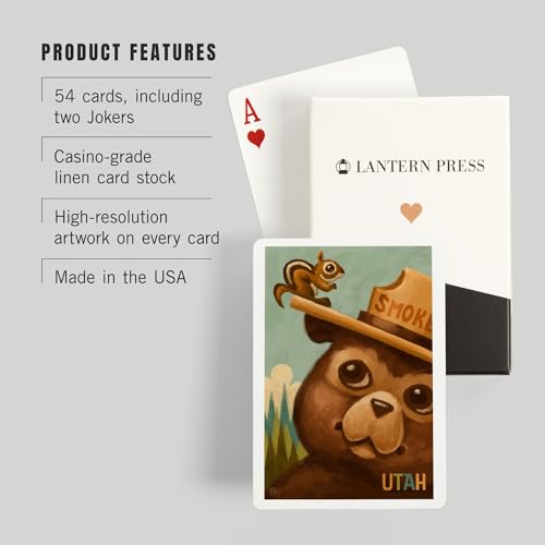 Lantern Press Utah, Smokey Bear y Ardilla, 52 Cartas Póker miniatura 3