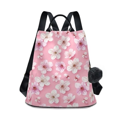Sac à dos femme fleurs de cerisier étanche avec fermeture dos