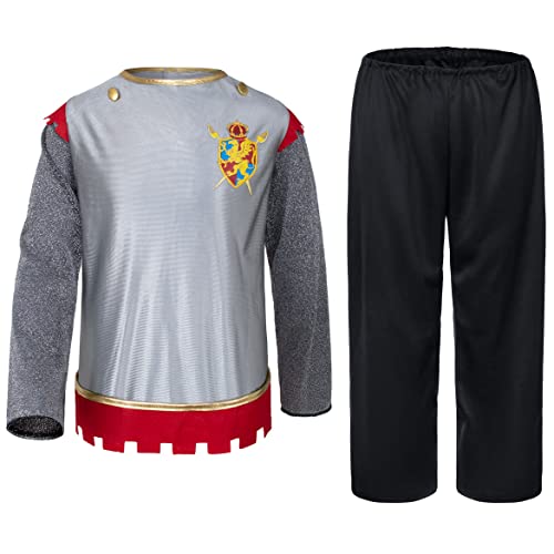 Elibelle Kids Medieval Roman Knight Renaissance Costume With Shield And Foam Sword 130Cm 6-7Yrs #TOP5