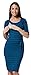 Produktbild HAPPY MAMA. Damen 2in1 Umstands Still-Bleistiftkleid Lagendesign 3/4 rmel. 678p (Flaschengrn Streifen & Marine, 40, L)