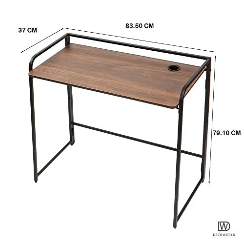 DECOWORLD || Foldable Study Table || Desk with Wooden Top and Metal Legs with in-Built Pen Holder||Premium Computer,Laptop and Study Table for... - Image 3