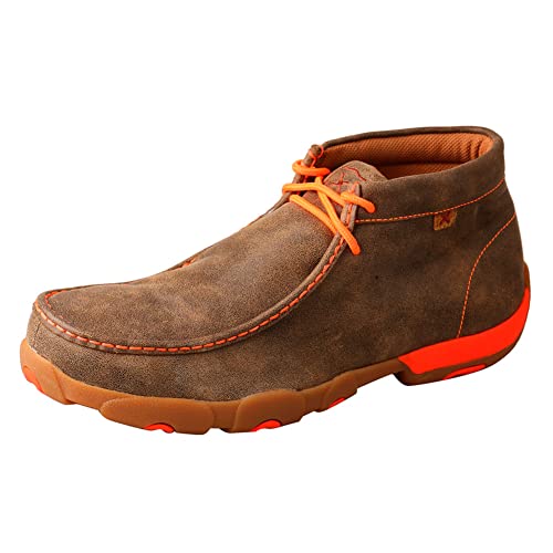 Image of Twisted X Men's Work Chukka Driving Moc, Moc Toe Steel Toe, Distressed Saddle