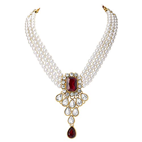 Image of Peora Crystal Faux Pearl Jewellery Gift Set for Women