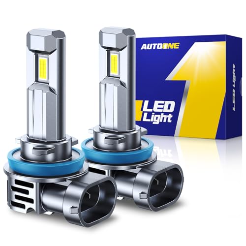 AUTOONE H11 LED Bulb 1:1 Mini Size 60000LM H8/H9/H11 Light Bulb Replacement Canbus Longer Lifespan IP68 Easy Install Pack of 2