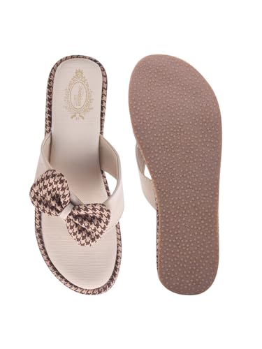 Image of Shoetopia Women's Wedge Flip Flops with Bow - Stylish Platform Sandals, Comfortable Casual Slip-On Slippers for Summer Beach & Daily Footwear
