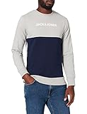 Jack & Jones JACSMITH LW Crew Sweatshirt Sudadera, Gris Claro, M para Hombre
