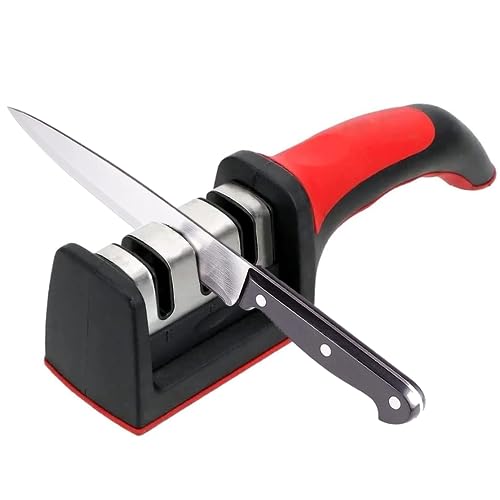 Afiador Amolador Manual de Facas Diamantado Vermelho CBRN15597 Commerce Brasil
