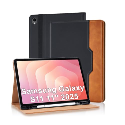 Varohix Case for Samsung Galaxy S11 11 inch 2025 (SM-X730/SM-X736B) PU Leather with Multi-Angle Viewing S Pen Holder Flip Cover for Galaxy S11 Protective for Man Woman, Black