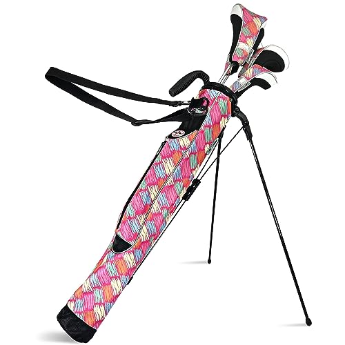 Taboo Fashion Sunday Golf Bags for Women - Lightweight Golf Range Bag with Self Flexing Stand and Shoulder Strap for Driving Range, Par 3 or Executive Course (Posh Pink)