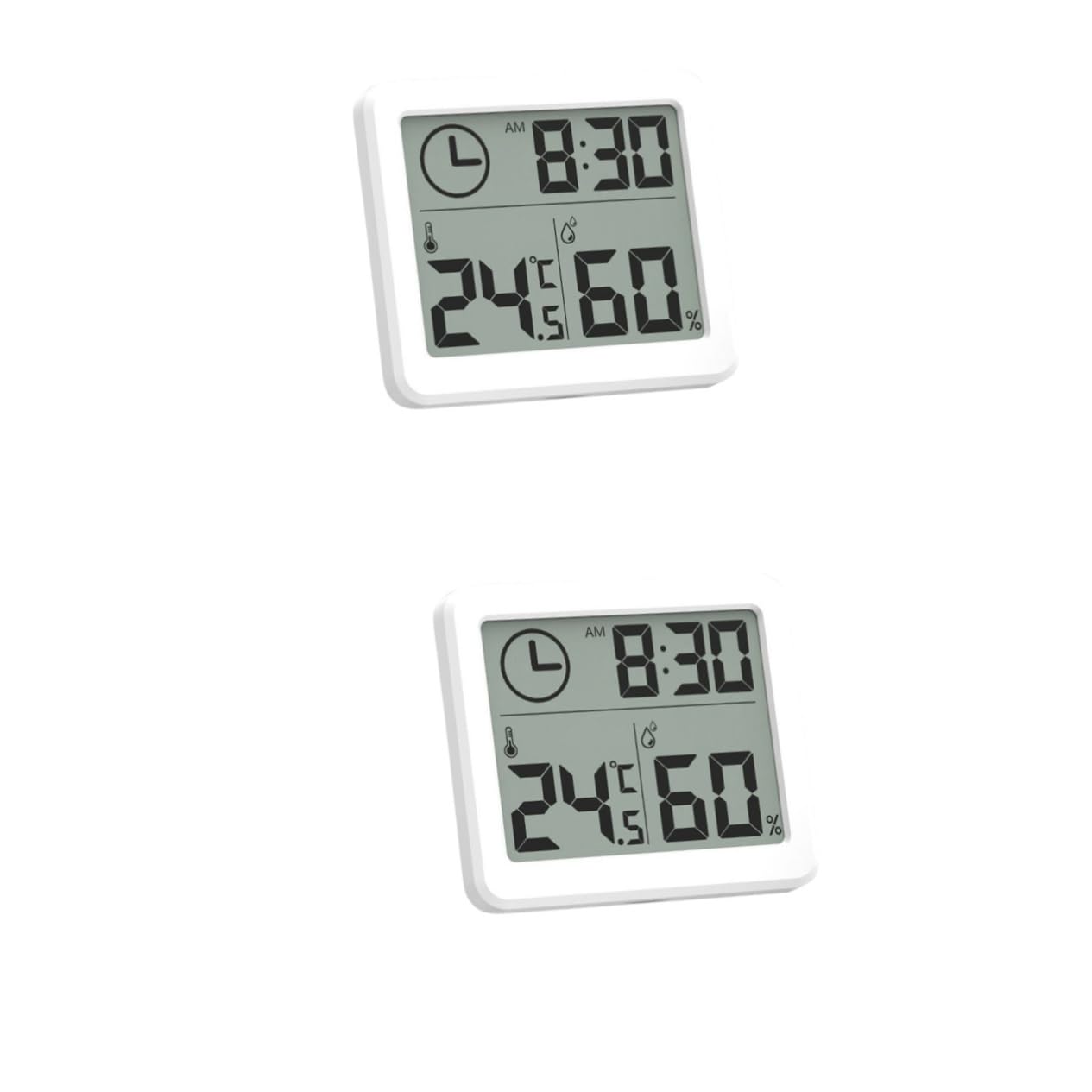 Mipcase 4 Pièces Thermomètre Domestique Thermomètre De Température Pour La Maison Thermomètre à Affichage De L'heure Thermomètres D'intérieur Thermomètre De Bureau Blanche Électronique