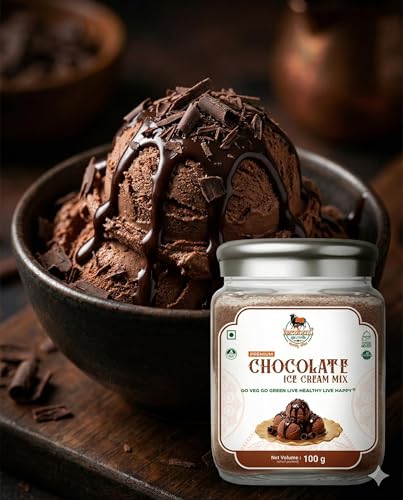 Image of Kamdhenu Gauveda Chocolate Ice Cream Mix Powder 150g - Instant Homemade Chocolate Ice Cream Premix | No Machine Needed | Eggless & 100% Vegetarian | Makes 500ml+ Soft Serve, Milkshake & Frozen Treat