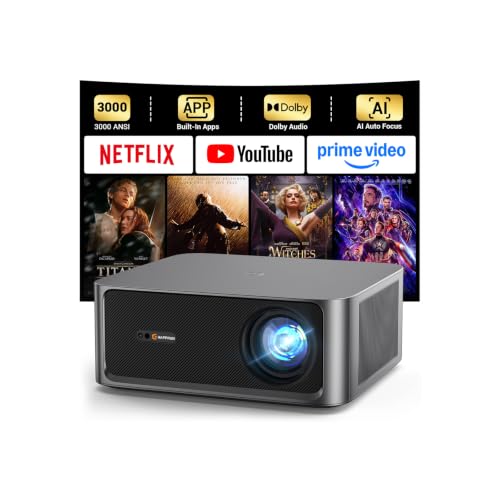 HAPPRUN Outdoor Smart Projector 3000 ANSI, 4K, Auto Focus, Built-in Apps | 3000 ANSI & 4K Decoding...