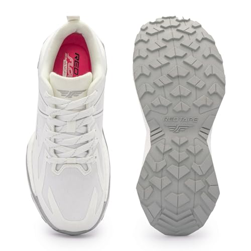 Image of Red Tape Women's Sport Shoes White Mesh TPU Round Lace-Up, 5 UK