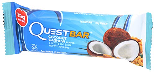 Quest Nutrition Protein Bar, Coconut Cashew, 20g Protein, 4g Net Carbs, 190 Cals, 2.12 Oz