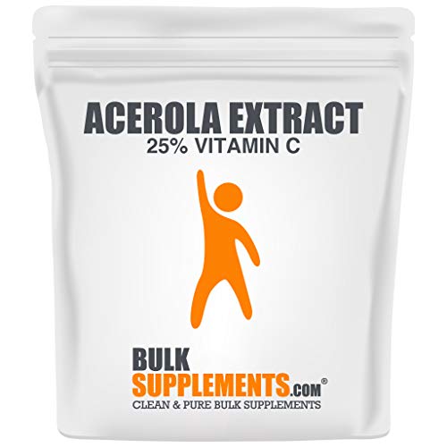 BulkSupplements.com Acerola Cherry Extract (25% Vitamin C) - Vitamin C Plant Based - Vitamin C - Acerola Cherry Powder (250 Grams - 8.8 oz)