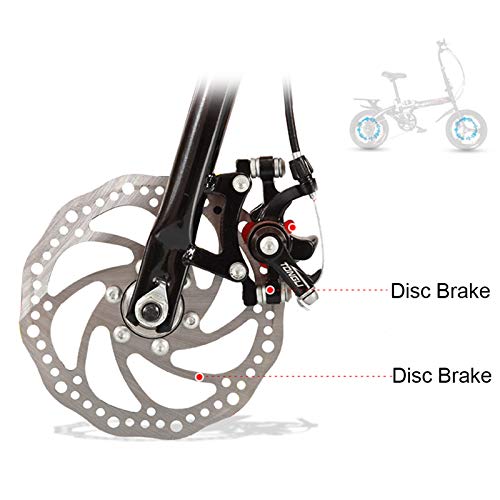 16 Inch / 20 Inch Vouwfiets Dames 6 Speed Schijfrem Stad Commuter Fiets (Drie Bladen Eén Wiel) - Afbeelding 4