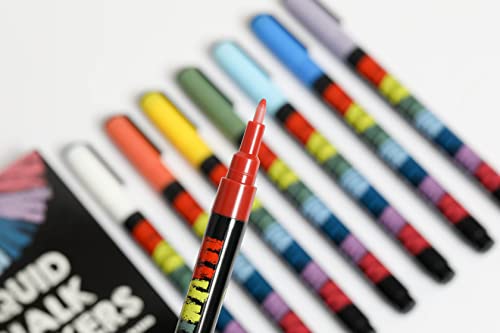 Image of Bandle B. Chalk Markers - 8 Vintage Extra Fine Tip, Erasable, Non-Toxic, Water-Based, for Glass or Chalkboard Markers for Businesses, Restaurants - Liquid Drawing Chalk