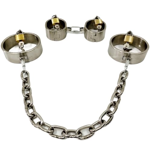 Menottes en métal lourd ensemble de bondage BDSM acier inoxydable